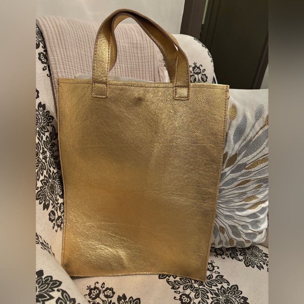 RARE Parker Thatch Sample Sale LIMITED EDITION Gold Leather Tote